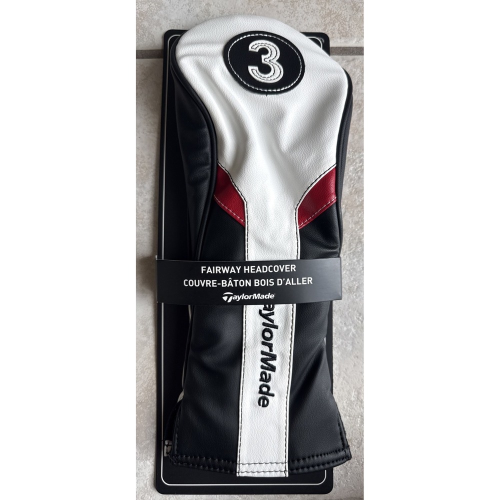 TaylorMade Golf Club 3 Fairway Wood Head Cover - Black/White - New